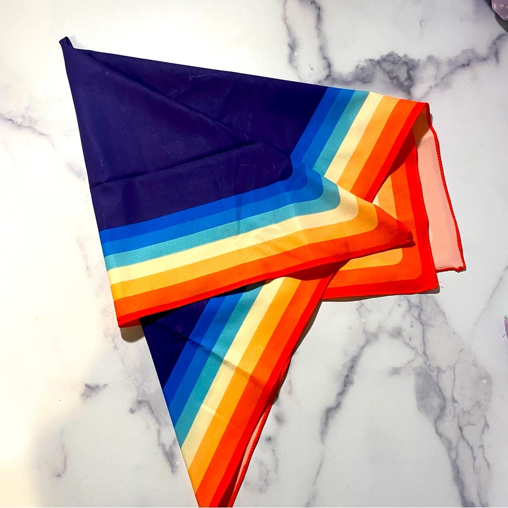 Square crepe rainbow scarf